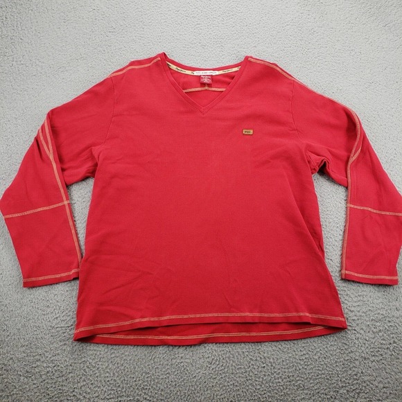 Pepe Jeans Londo Shirt Adult 3X Womens Red Long Sleeve V-Neck Heavy - Picture 1 of 14